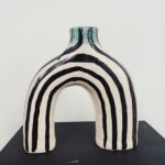 vaso righe in ceramica